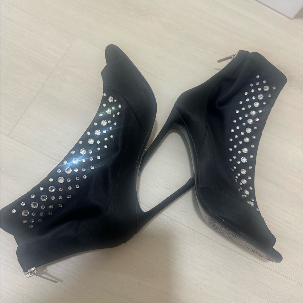 Dior Black Stiletto Heels with Perforated Design
